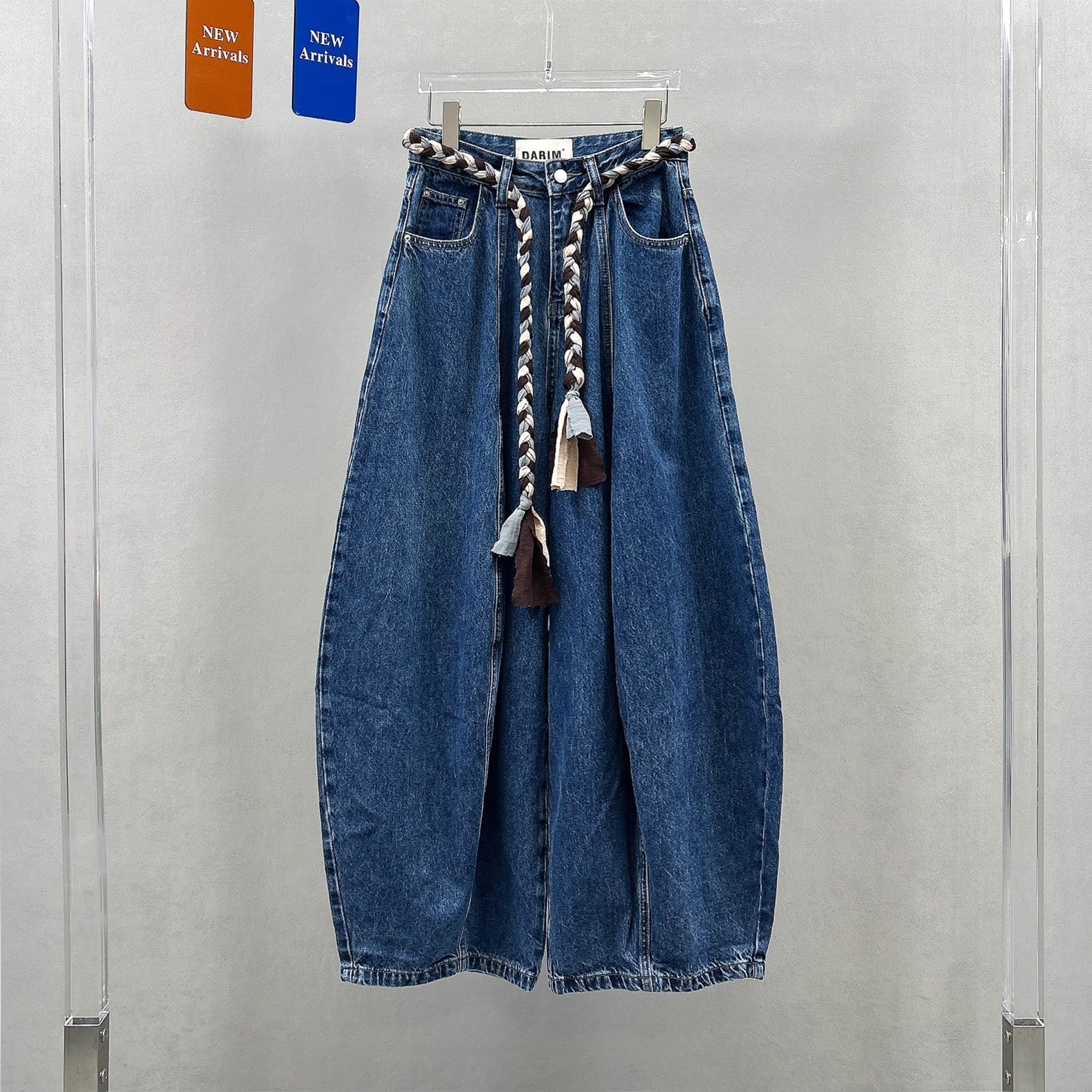 欧版通勤简约宽松显瘦阔腿裤2025秋季新款复古洋气洗水棉牛仔裤女