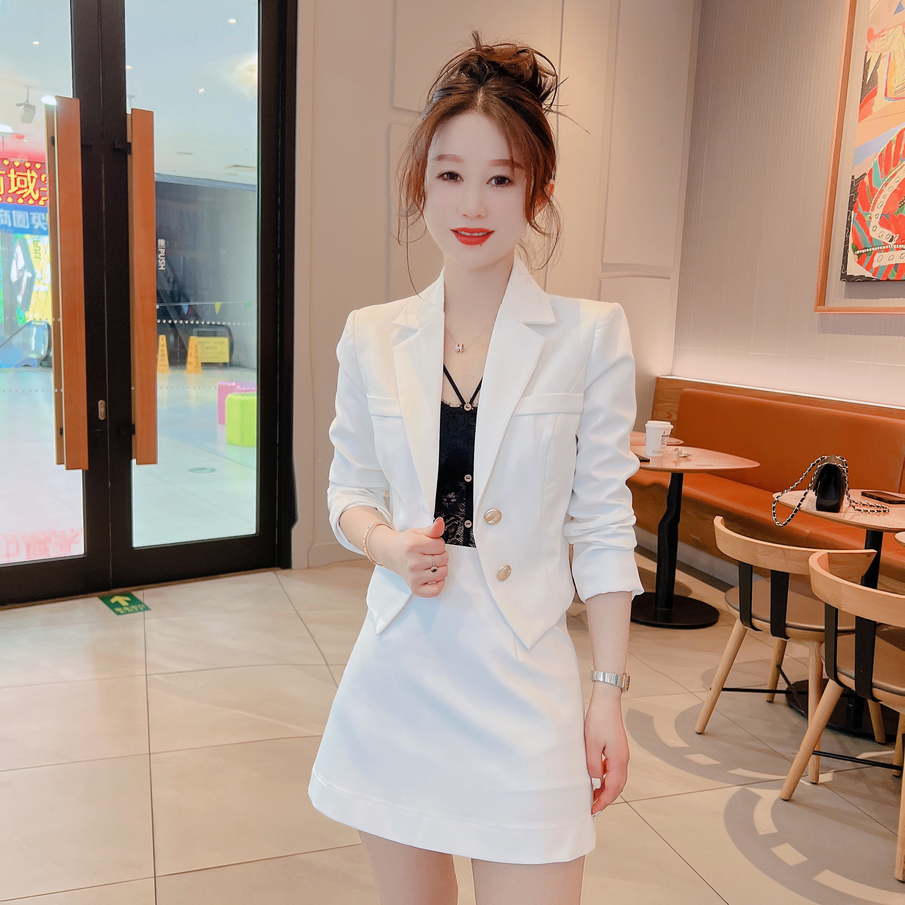 2025春新款时尚西服套装西装女职业范白色秋装女款爆款2025新款