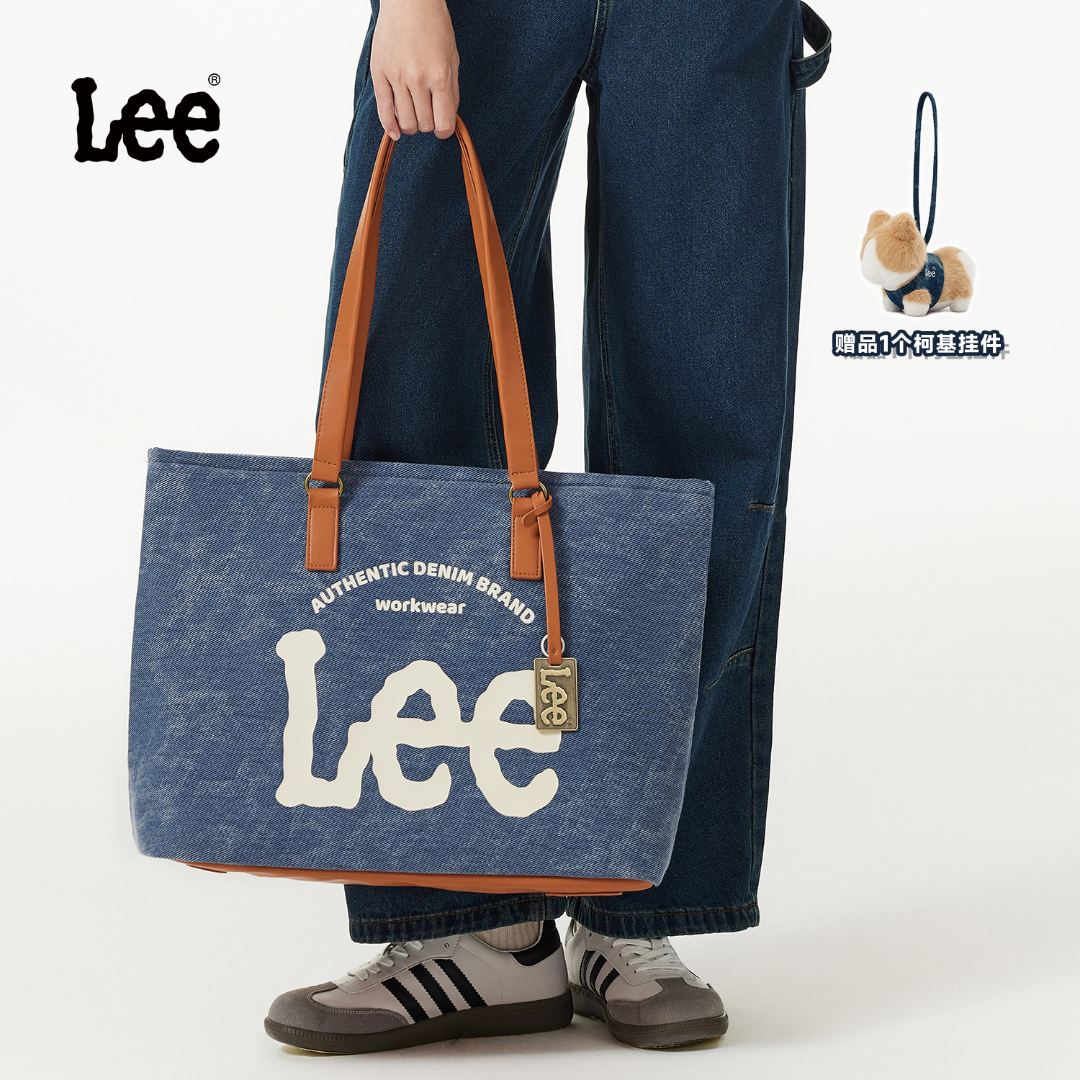 【送包挂】Lee官方经典新款大容量牛仔大学生通勤单肩手提托特包女