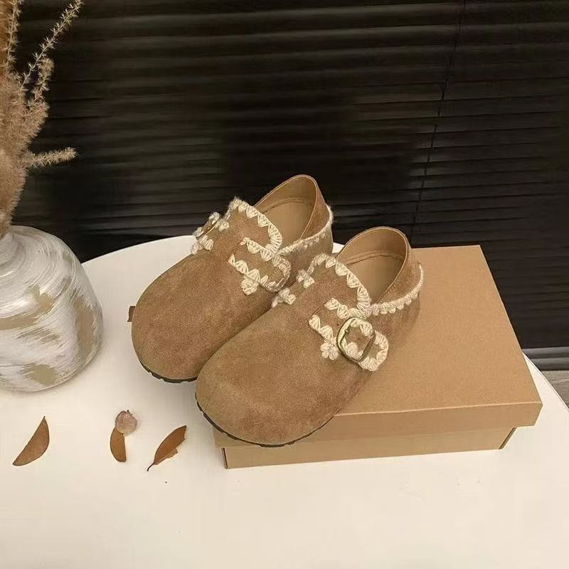 一脚蹬秋季学院风胶粘增高单鞋女士舒适鞋子冬季加绒