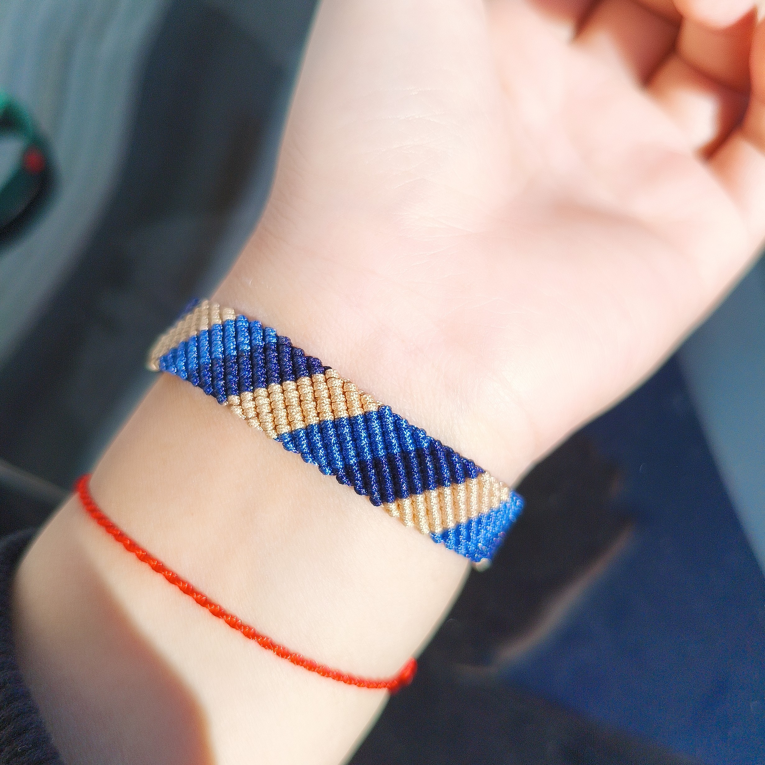 (成品)藏族手工编织复古宽版三色情侣闺蜜礼物民族风可调节手绳