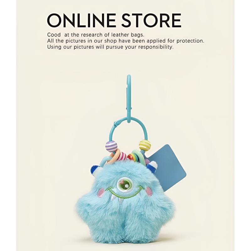 【新人福利】可爱大眼仔怪兽毛绒公仔情侣礼物钥匙扣书包挂饰包挂件