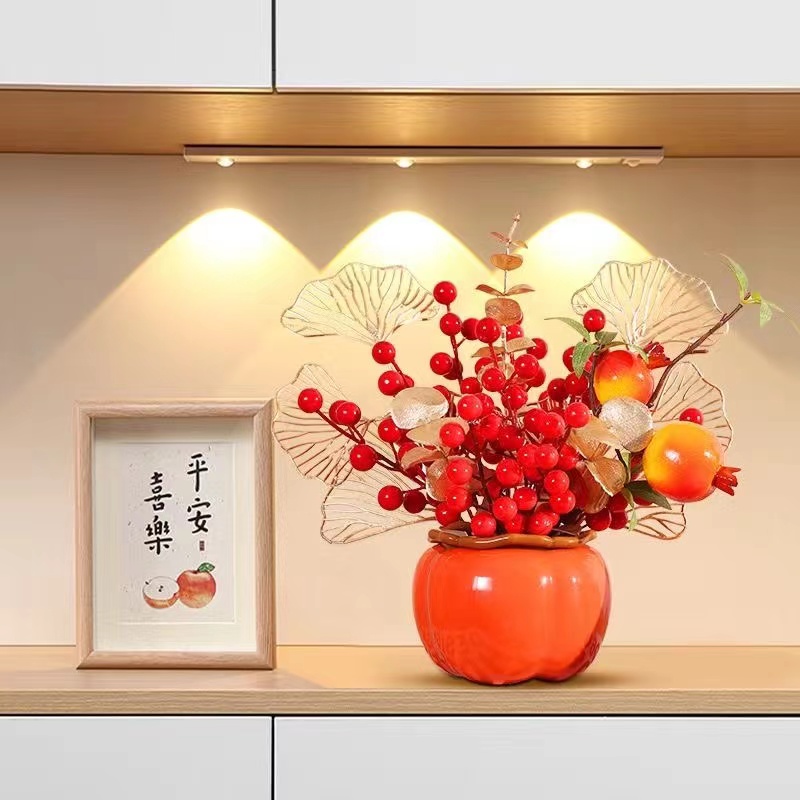 乔迁之喜装饰柿柿如意柿子摆件新居礼品新房布置搬家仪式用品大全