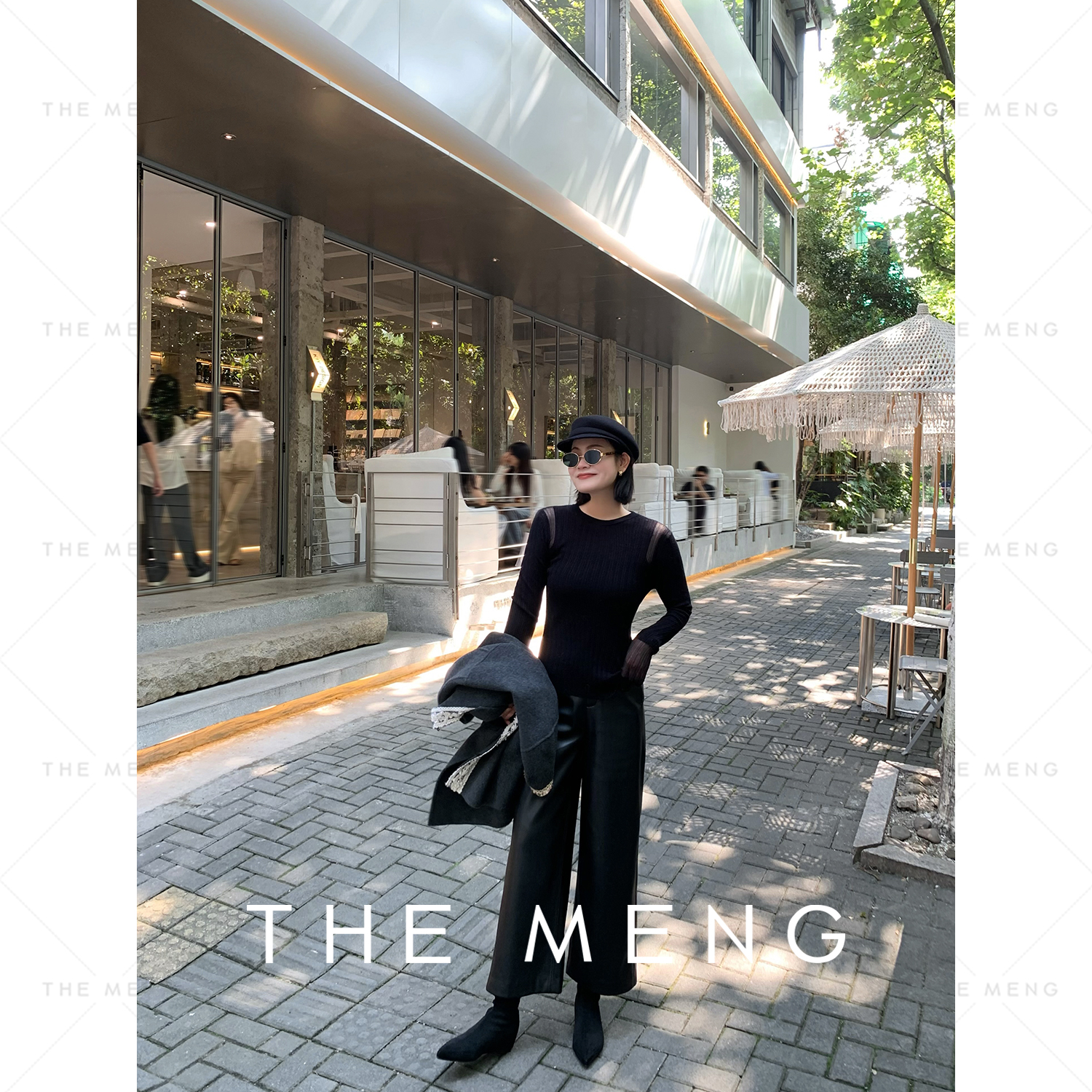 THE MENG【日记】美丽诺精纺绵羊毛坑条打底毛针织衫#M253E1311 LZ