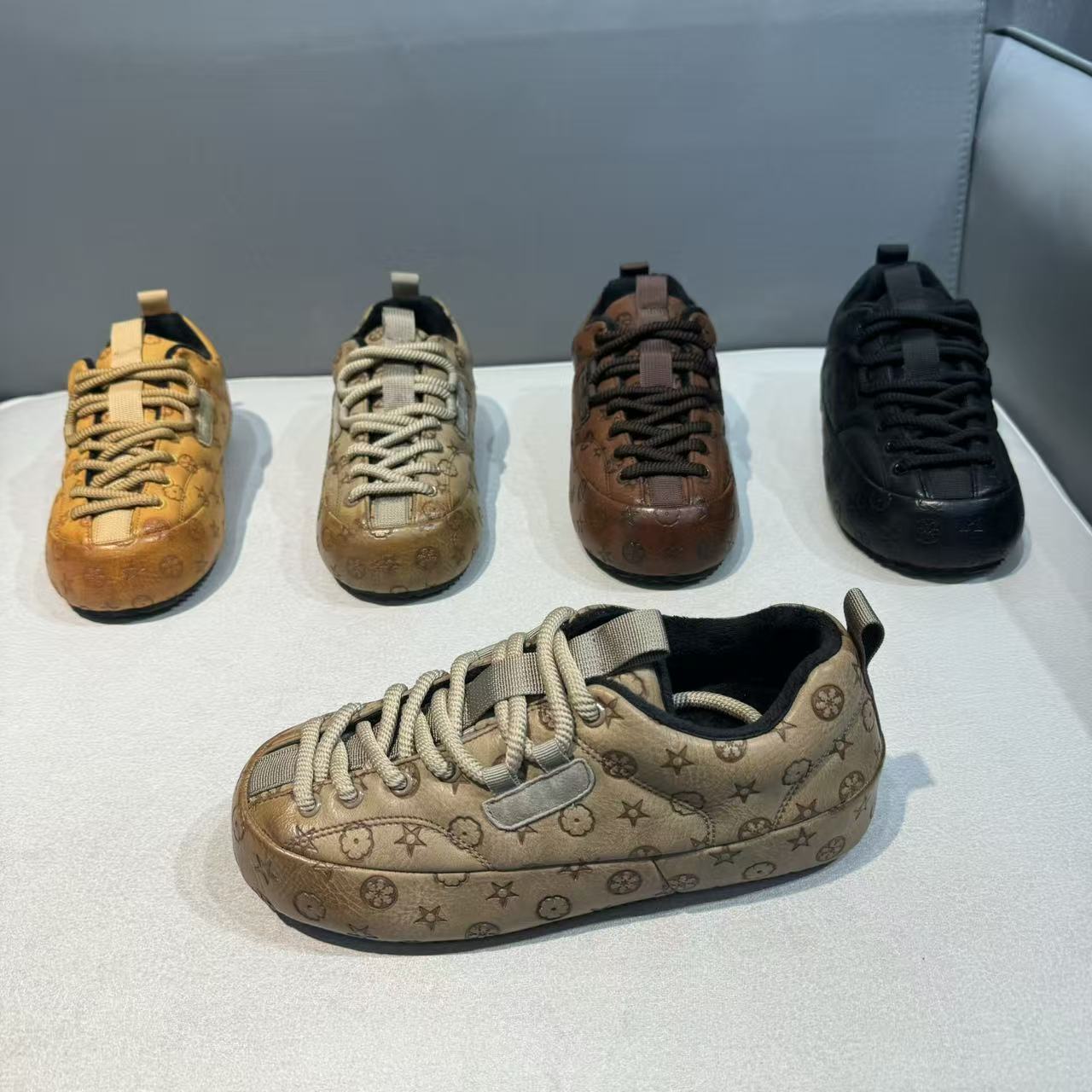 广州迪火男士纳米超纤皮标33-73休闲复古时尚板鞋