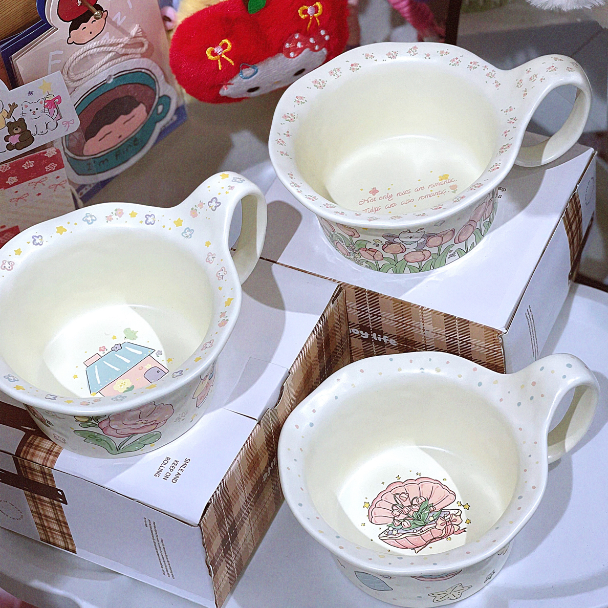 可爱西高地大把手酸奶碗水果沙拉碗