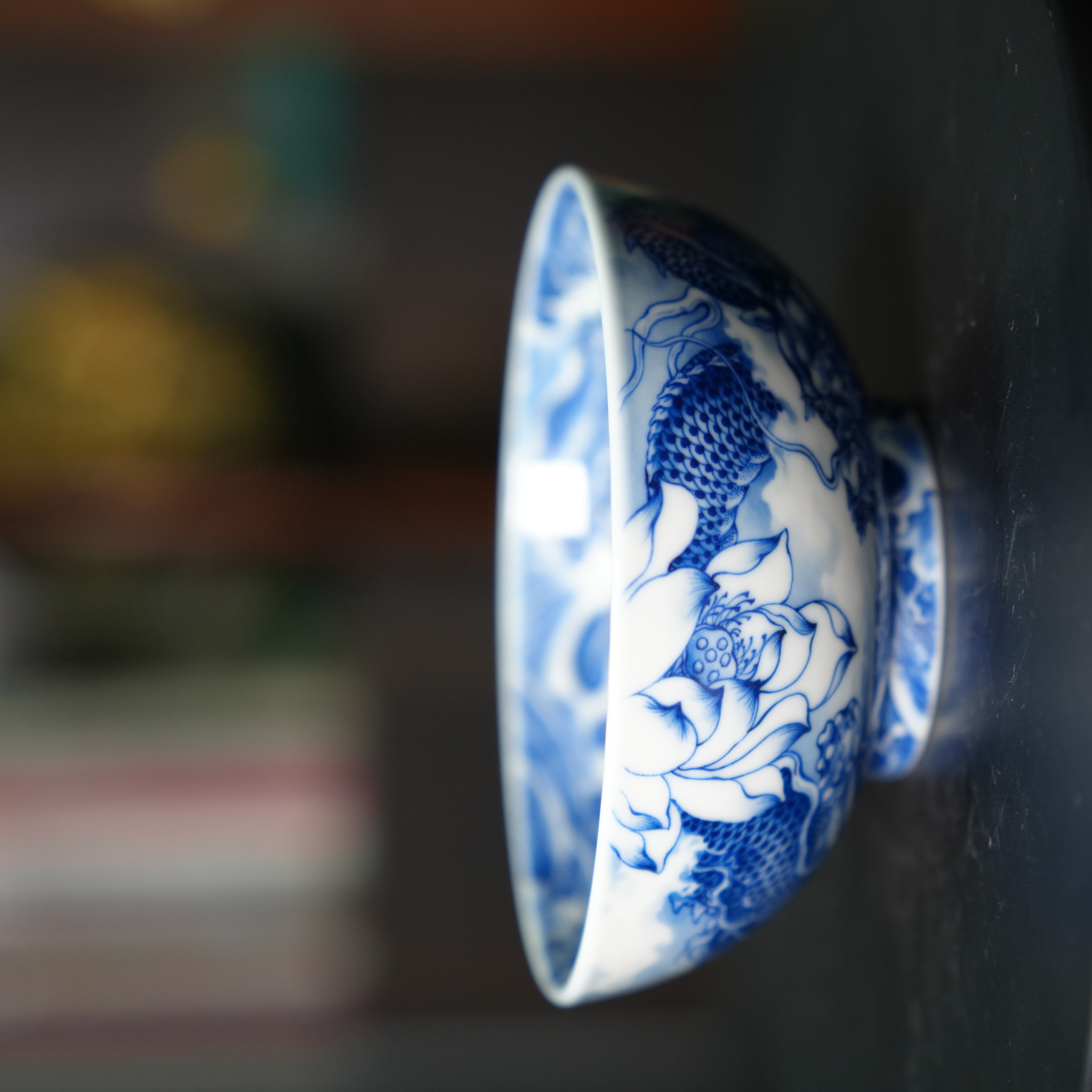 九悠阁严选-景德镇-澄怀堂-和为贵1.0-釉下青花普洱杯100ML左右