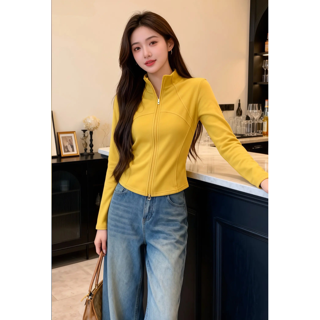 T恤通勤风女修身百搭时尚长袖气质上衣韩版长袖T恤