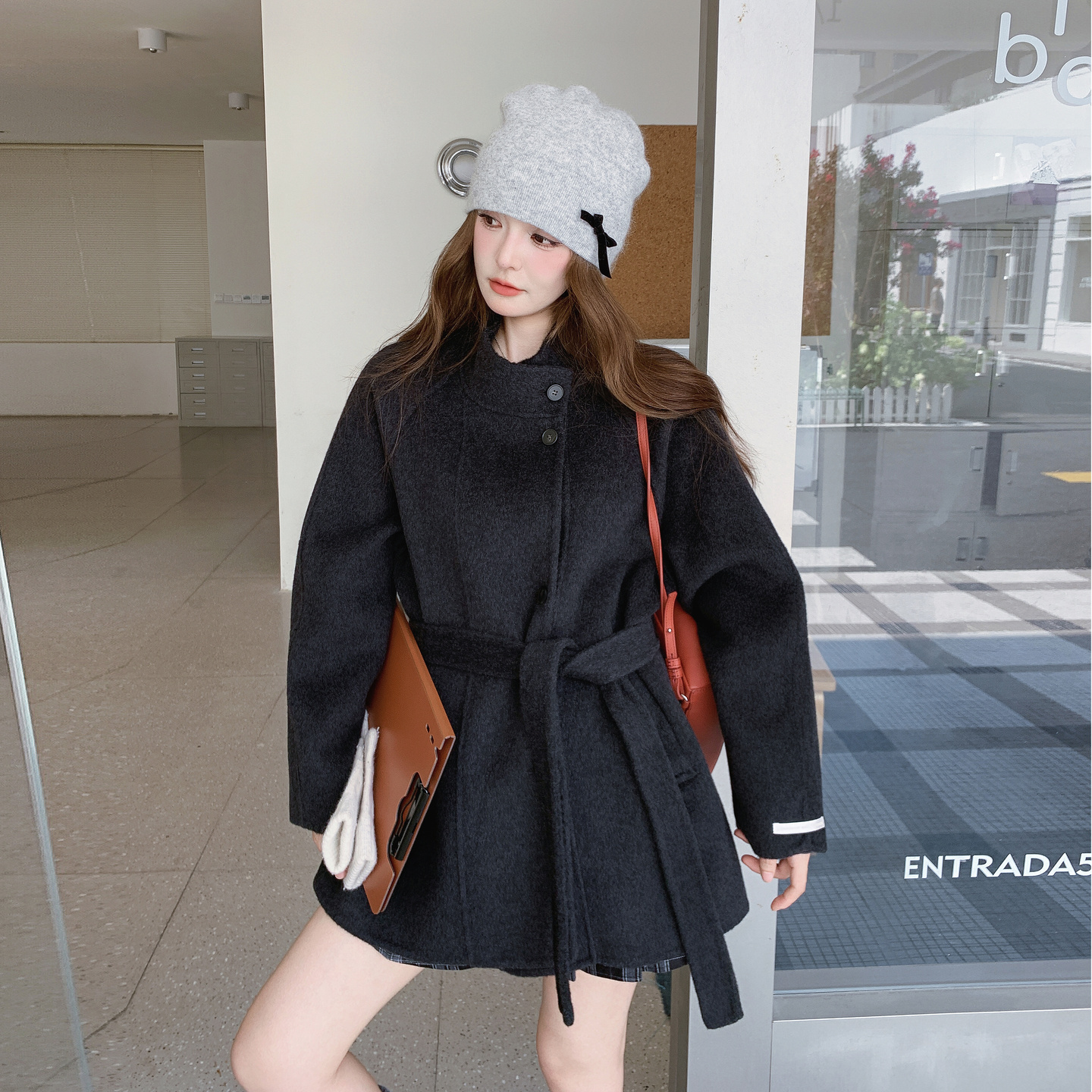 中长款呢子秋冬穿搭双面呢羊毛大衣女2025加厚新款气质毛呢外套