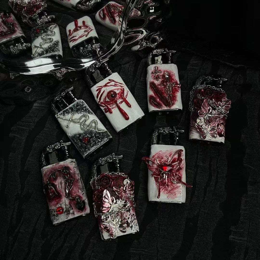 网红同款创意原创手作防风打火机金属直冲可充气高档送男朋友礼物