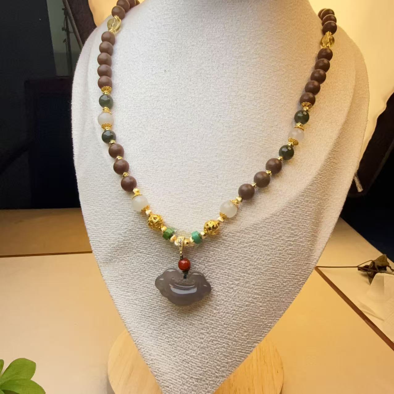 【平消丹香方】合香珠搭配款如意锁脖挂 （隔衣配戴）合香锤子