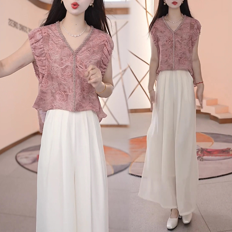 【两件套】夏季时尚女神修身洋气宽松气质休闲百搭显瘦减龄女装套