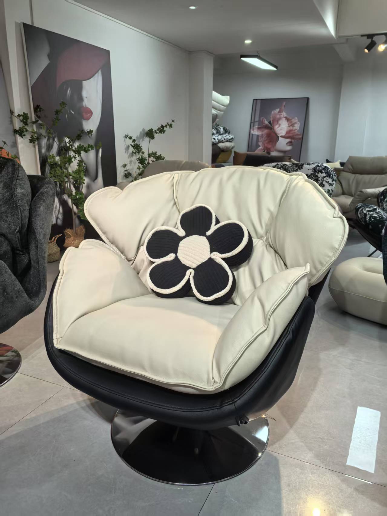 花瓣转椅懒人沙发阳台客厅单人沙发椅懒人旋转椅可躺休闲沙发椅