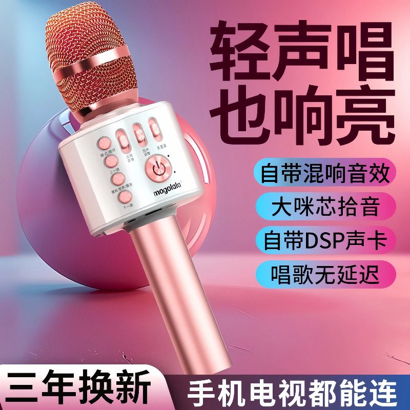 话筒音响一体麦克风儿童无线蓝牙可充电全民唱歌话筒手机电视通用