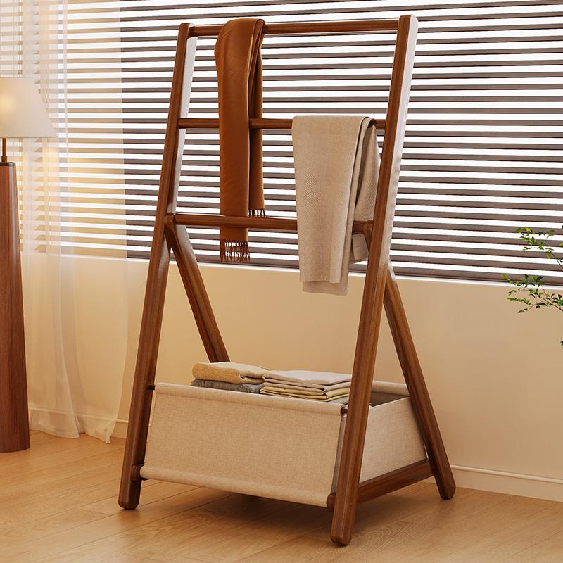 挂衣架落地卧室家用床边晚上放衣神器衣服挂架实木小型临时衣帽架