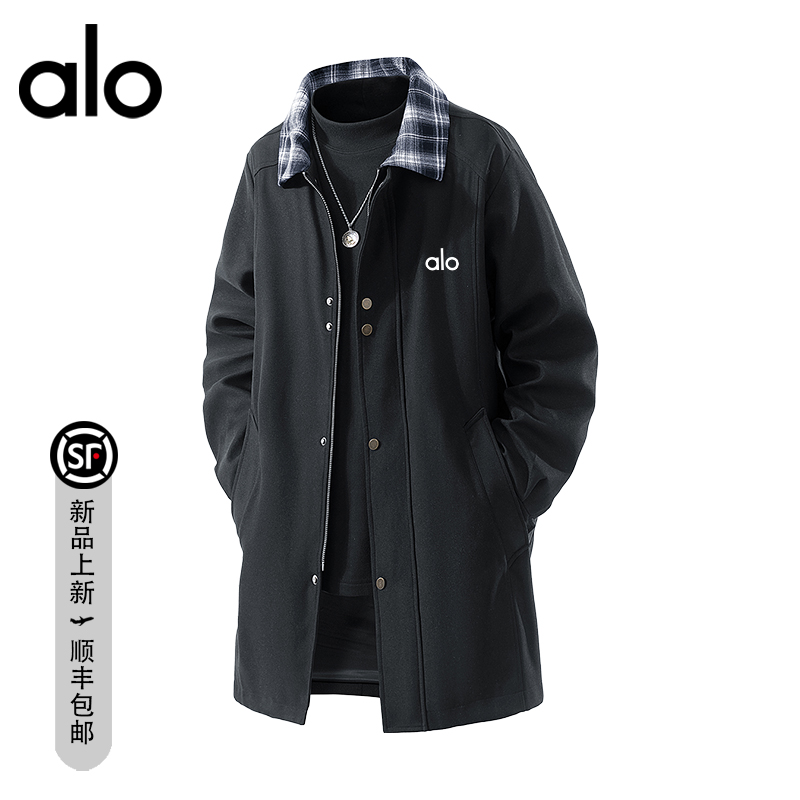 【官方奥特莱斯】品牌折扣 大码时尚潮流翻领高级感英伦中长款风衣