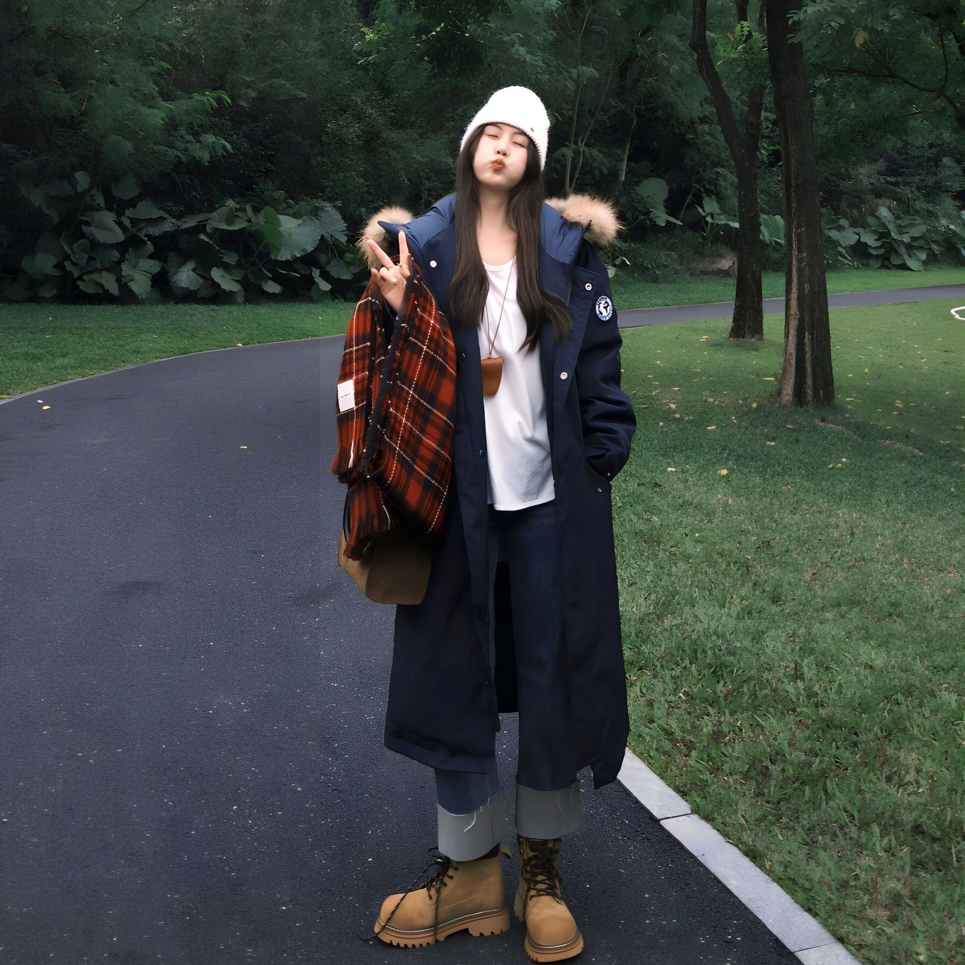 长款情侣工装款棉服2025年冬新款男女同款派克服流行时尚潮牌女装