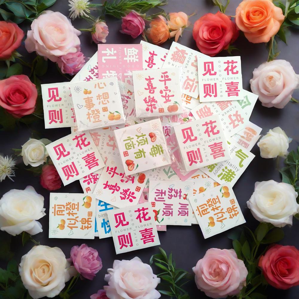 花艺ins鲜花店花束祝福留言节日好事见花鲜花情侣卡片花店专用