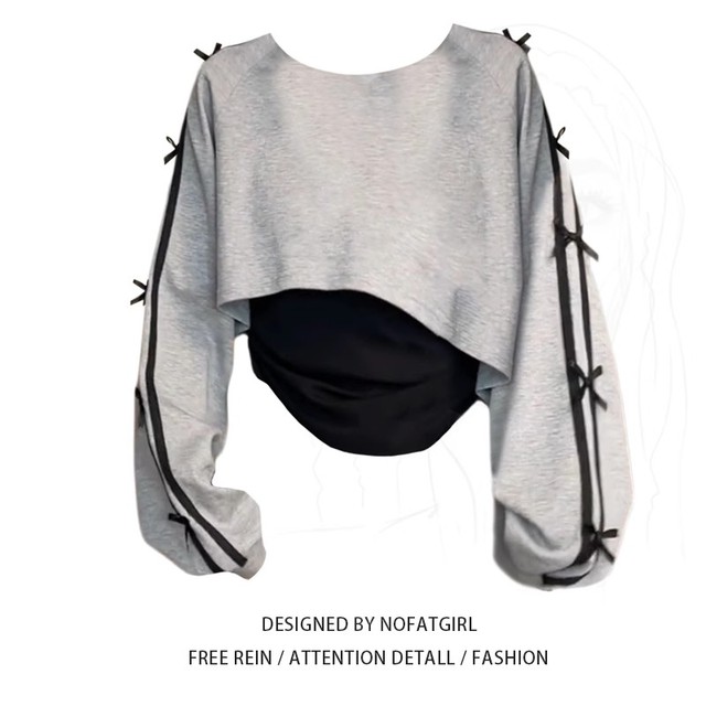 大码胖MM秋季时尚百搭背心+休闲韩版修身设计感显瘦卫衣套装