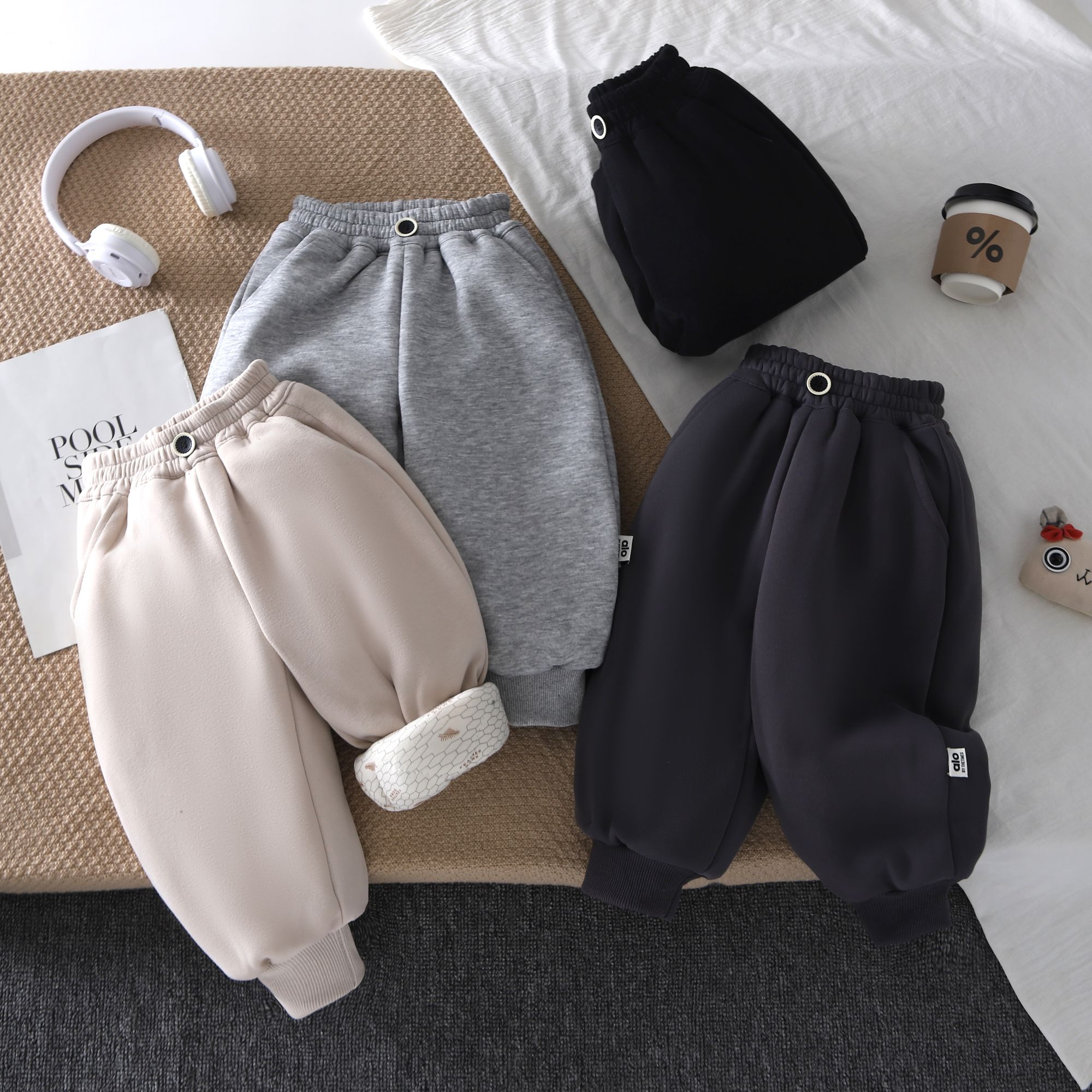 【现货】冬季小童夹棉加厚裤子男女儿童运动休闲4层特厚保暖棉裤