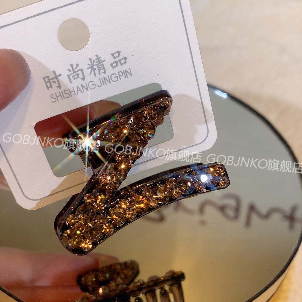 GOBJNKO女Z字型抓夹原创设计日韩复古风发夹休闲风法式半抓