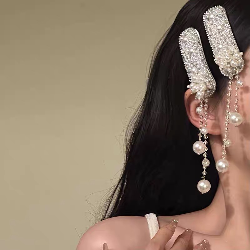美艳仙女~新中式珍珠流苏发夹女小众民族风发饰侧边夹子头饰发卡