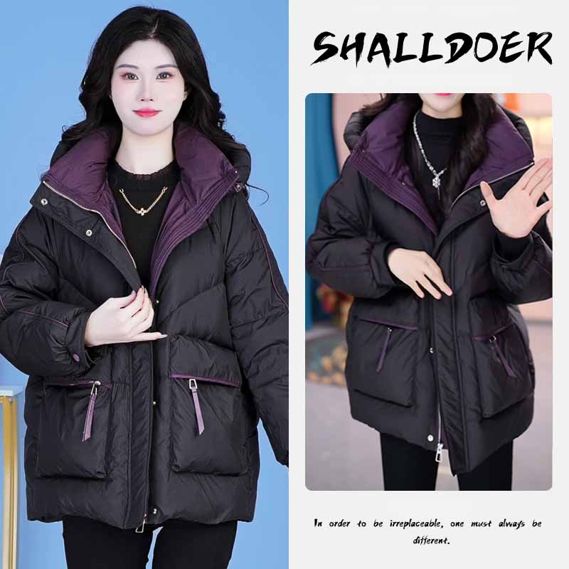 高级感棉服女2026冬季新款时尚洋气小个子撞色拼接爆款保暖外套潮