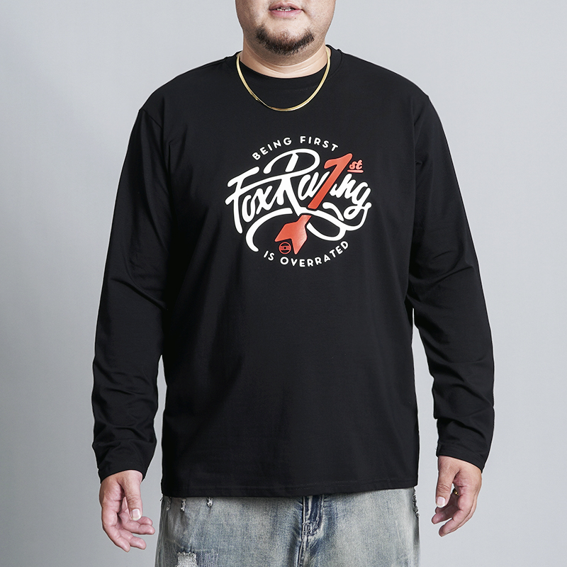 LIUGEJIA/六个加潮牌大码五色时尚休闲上衣男潮流印花长袖T恤秋冬