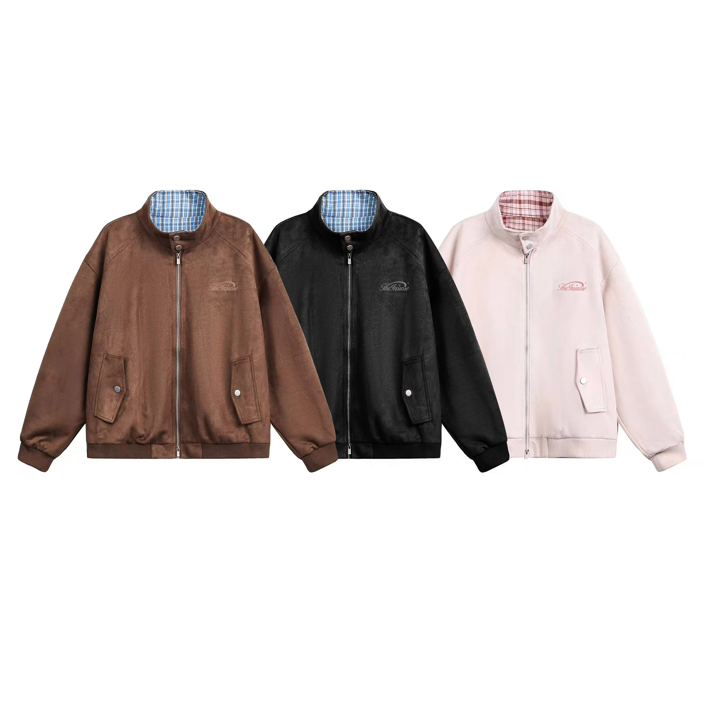 YONGYI秋季拼格子立领夹克外套男女慵懒老钱风松弛感百搭宽松外套