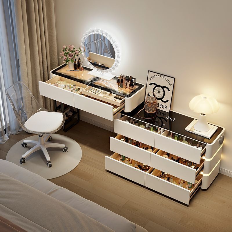 韵相2025新款智能梳妆台蓝牙音响无线充电现代简约化妆桌收纳斗柜