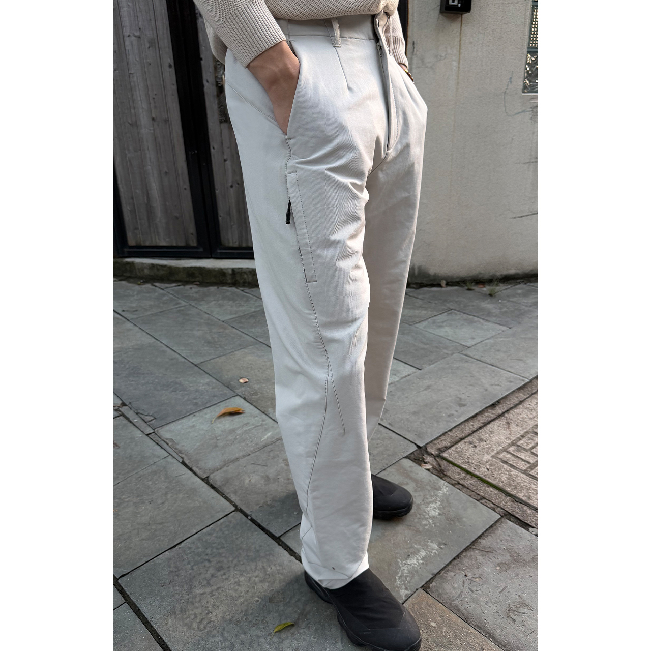 GTAL美式哥伦异形结构休闲裤仿棉感立体剪裁直筒休闲纯色百搭长裤