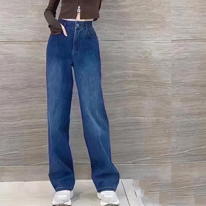 阿玛施加长版香蕉牛仔裤 显瘦休闲梨形穿搭哥弟阿玛施牛仔阔腿裤