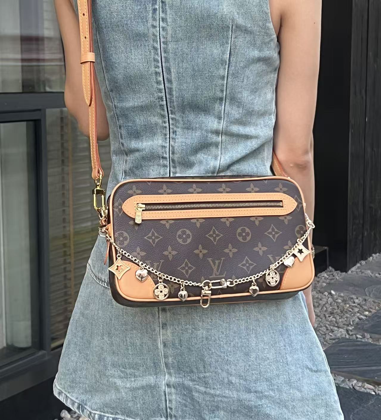 修复品LouisVuitton/路易威登【新植鞣】开口笑26相机包Lv男女包