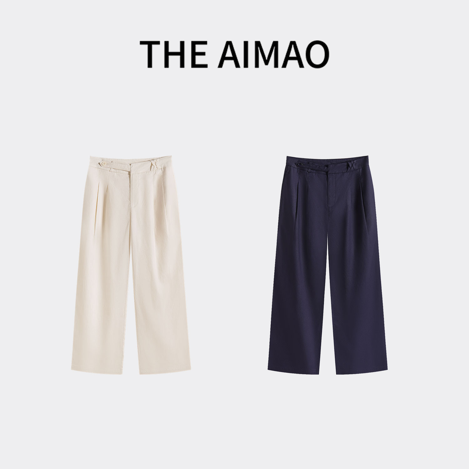 ”雅绅风度”定纺定染高密天丝麻混纺立体手工褶位休闲裤XYX81842