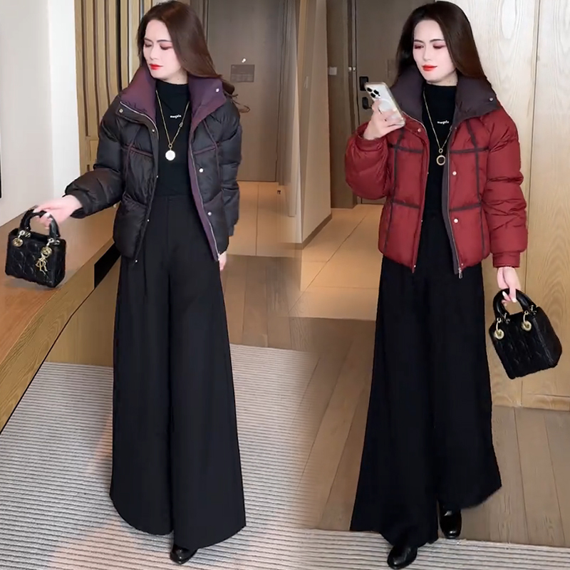 时尚短款棉服女2025冬季新款洋气小个子保暖面包服棉袄外套潮