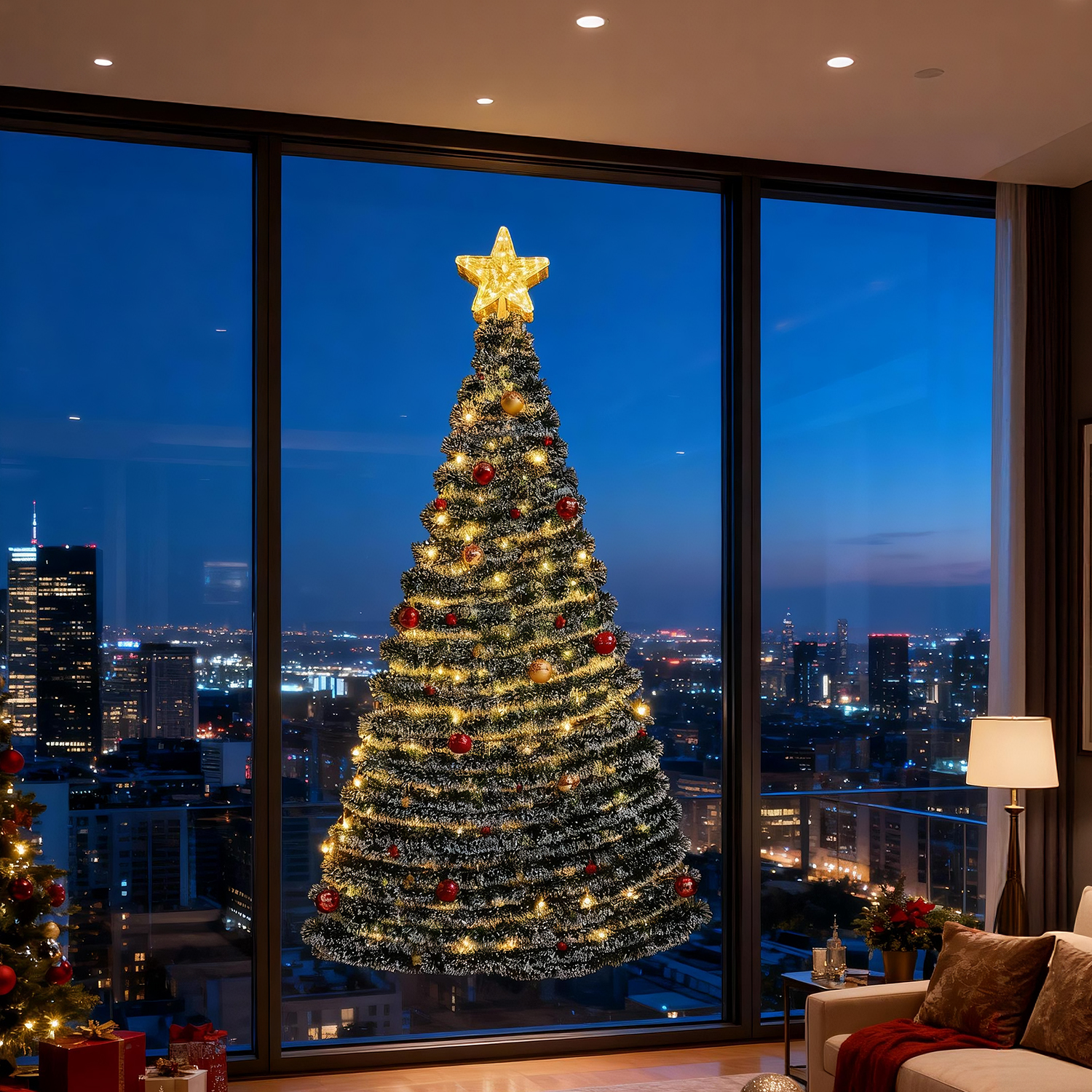 圣诞节装饰毛条圣诞树顶星diy灯带墙面氛围摆件拍摄道具场景布置