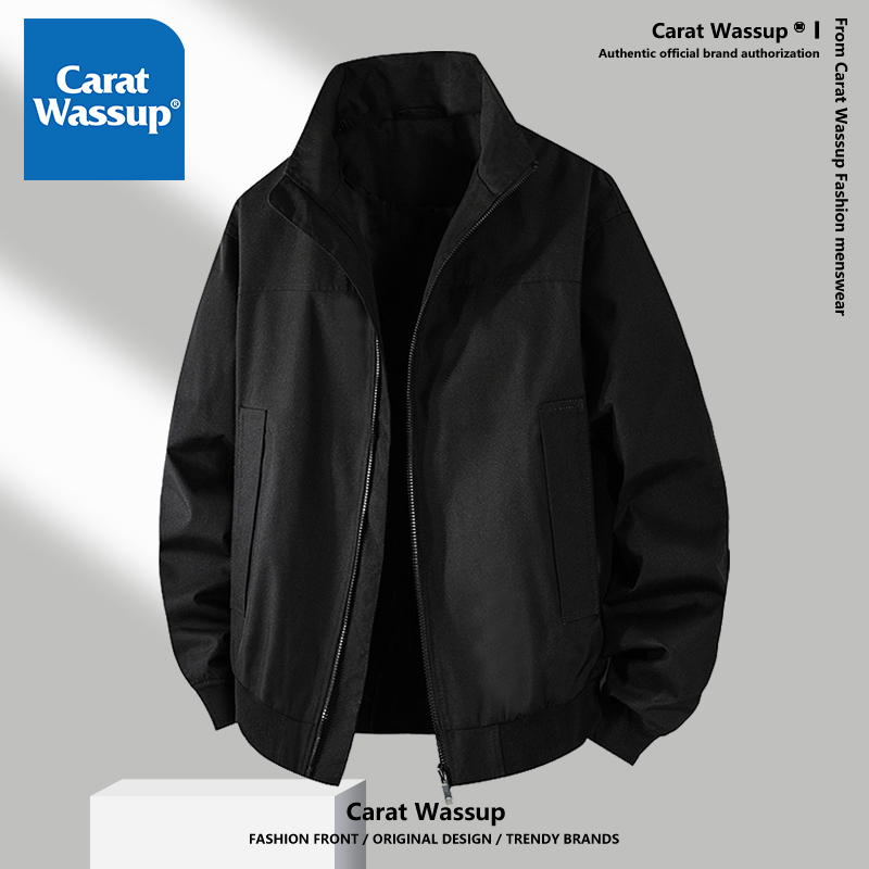 CARAT WASSUP立领教练夹克男春秋季boxy版型短宽显高挺括有型外套