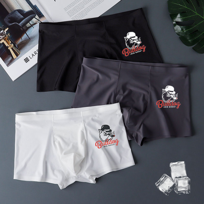 EAEOVNI内裤男生冰丝男士四角裤舒适透气凉感男款无痕平角短裤头