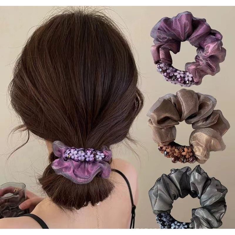 精致气质复古2025新款丸子头发圈高弹力韩版大肠发圈头饰高级头绳