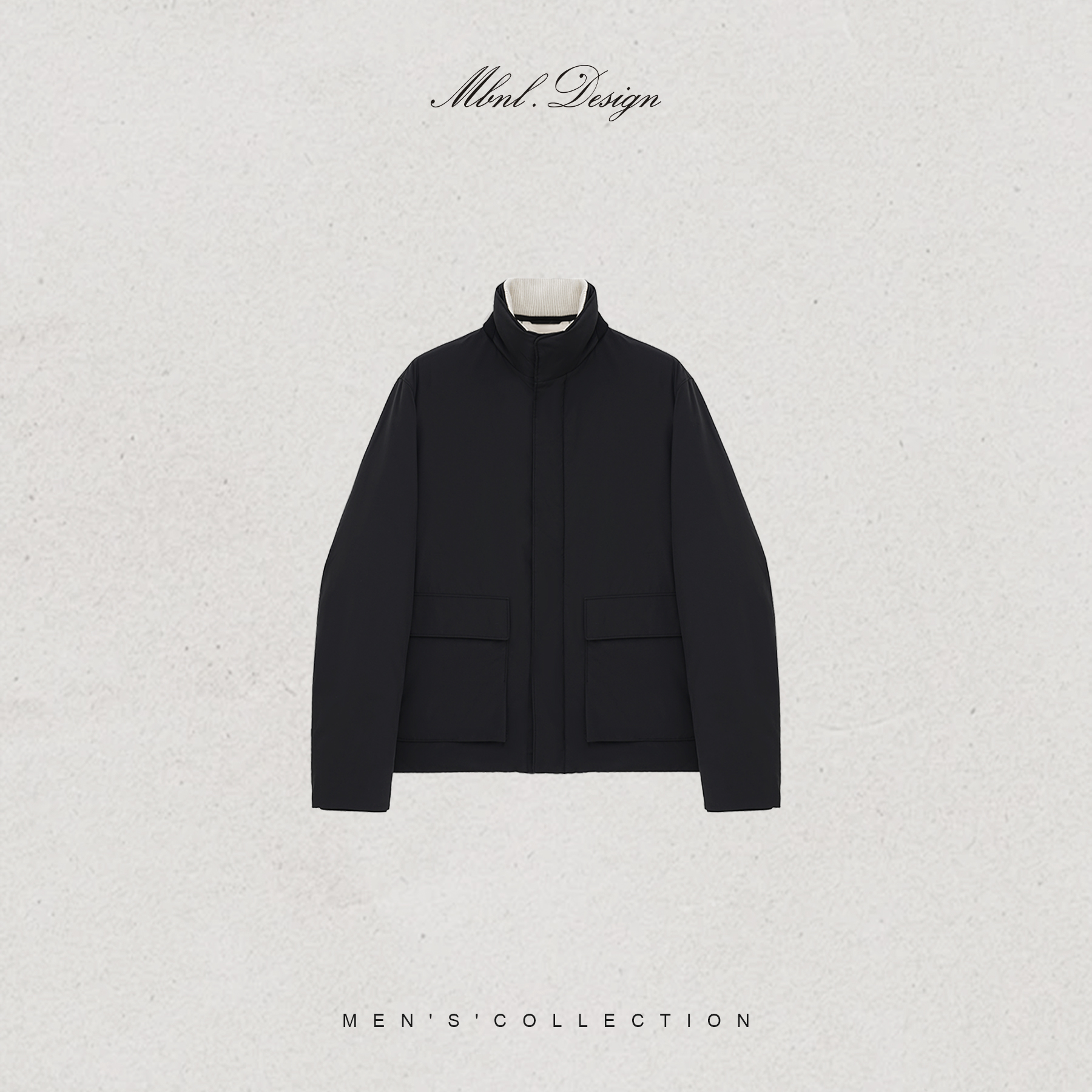 MBNL-F「L.P 航海家」秦磊男装90白鹅绒羊皮革格纹羽绒服LL-WYR7010