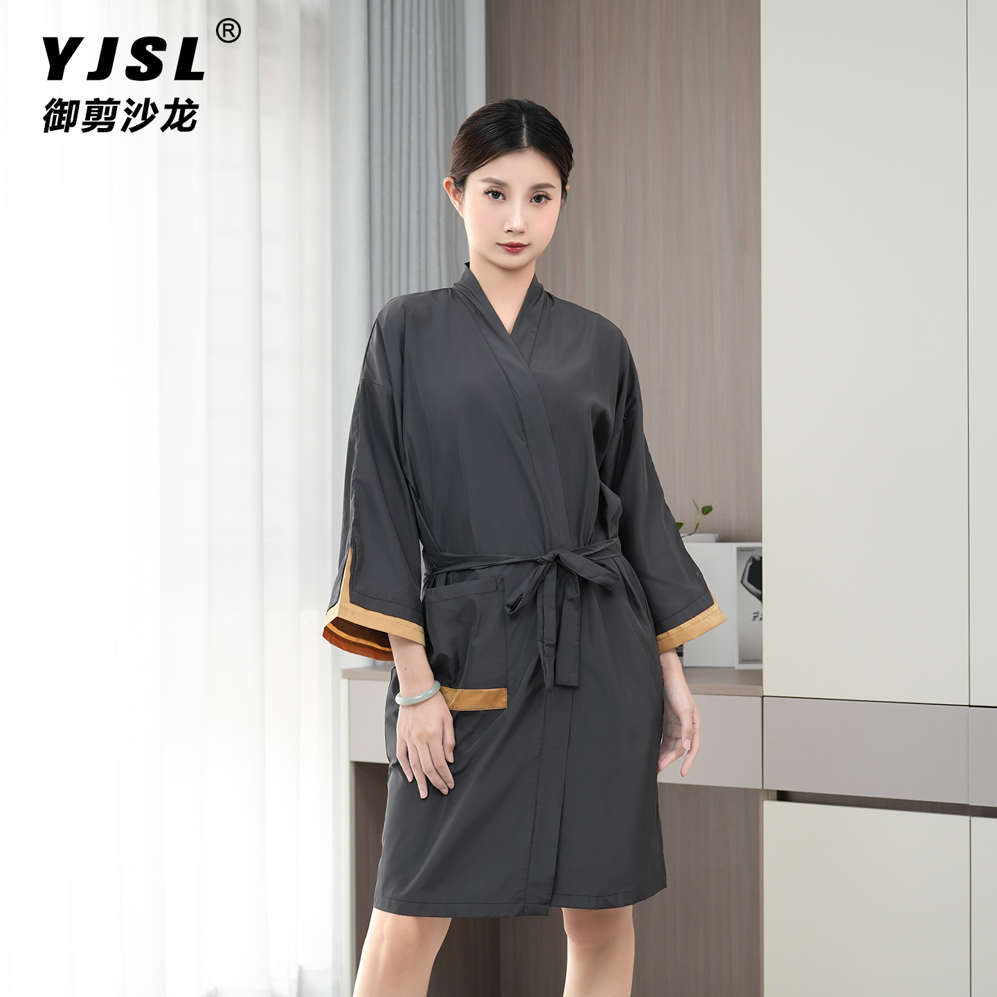 理发店专用高档防水客袍美发店潮烫染发美容剪发围布定制