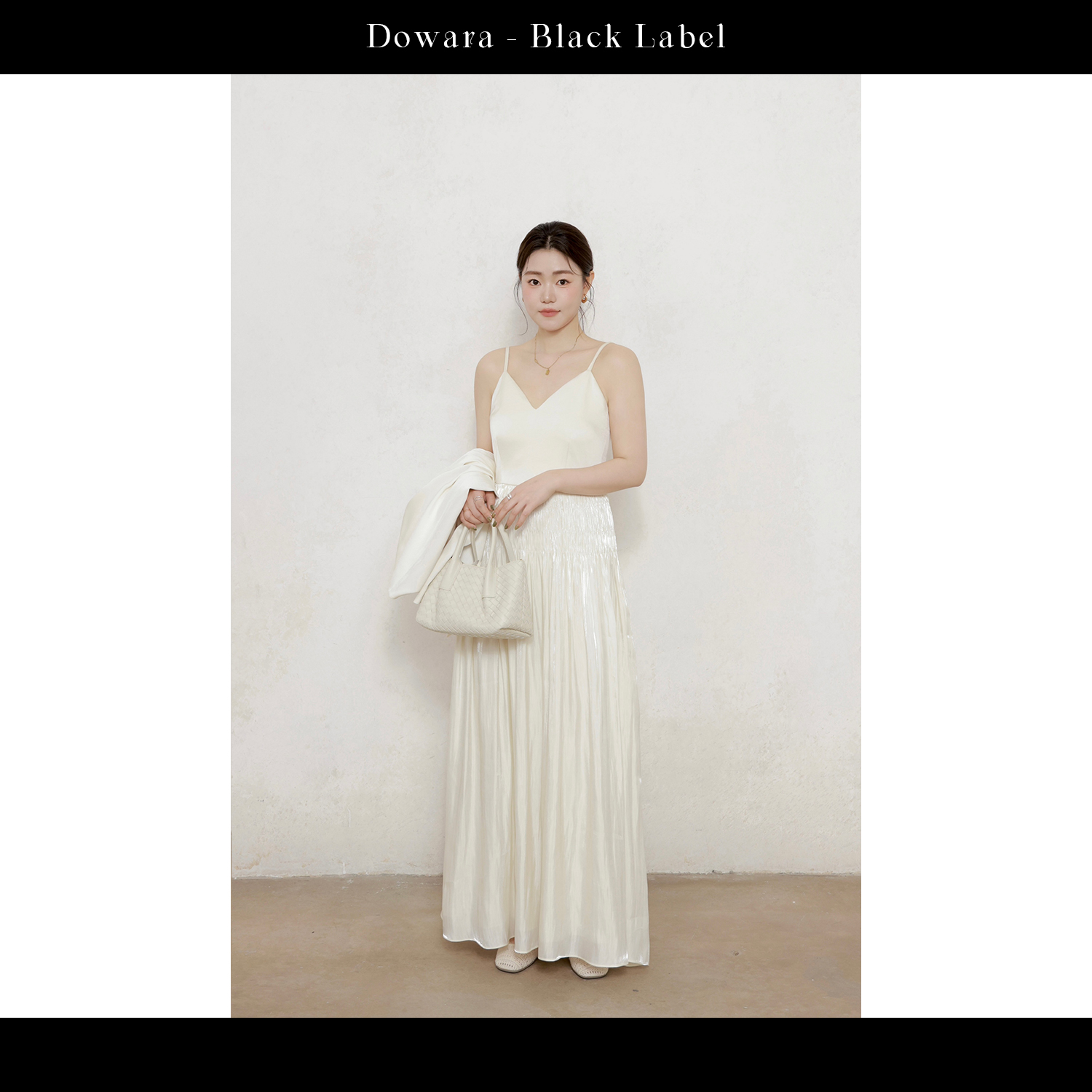 现货大婉酱黑标【流光之夜】进口水光纱流光拼接V领连衣裙长裙9836D