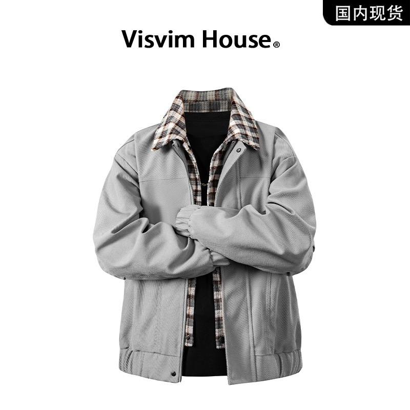 【品牌现货撤柜】VISVIM WINGS秋季复古撞色假两件哈灵顿外套夹克男