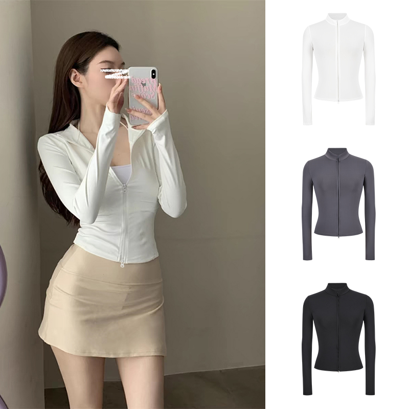 Moses Queen/魔西女王美式复古双拉链防晒开衫掐腰显瘦气质外套