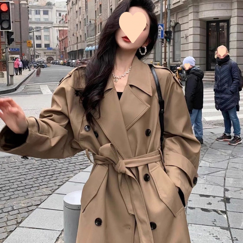 风衣外套长款2025年新款春秋高级小个子卡其色英伦加长休闲气质大