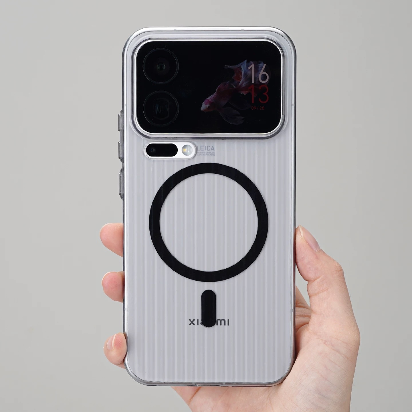 透明磁吸瓦楞纹适用小米17promax手机壳磨砂肤感小米17防摔15硬壳