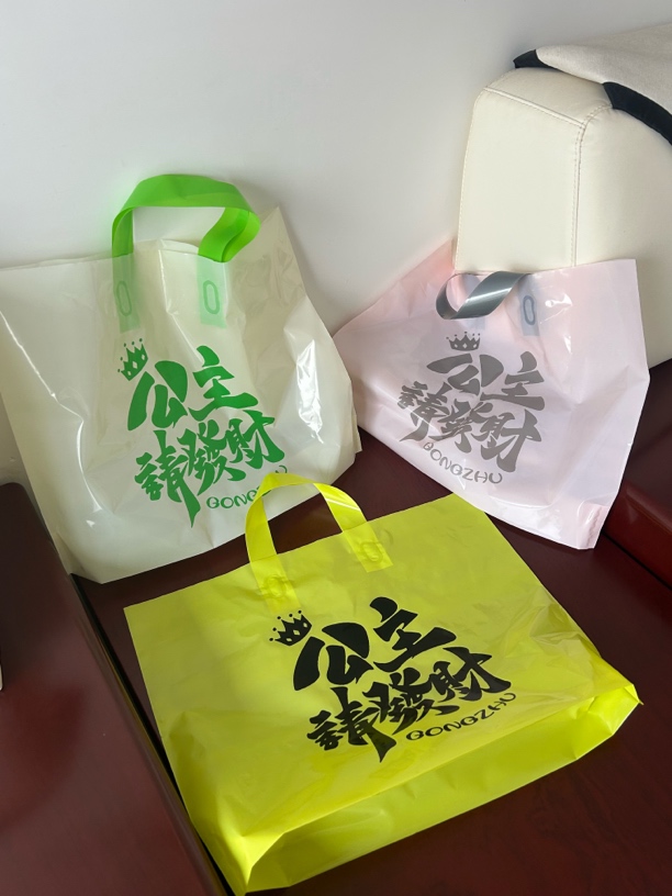 亮色服装袋公主发财款礼品袋手提购物袋男女童胶袋时尚可以定制