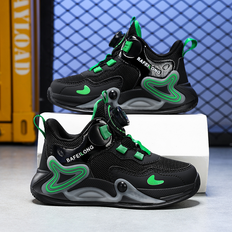 秋冬季儿童专业篮球鞋防水皮面加绒保暖运动鞋男女童防滑跑步鞋子