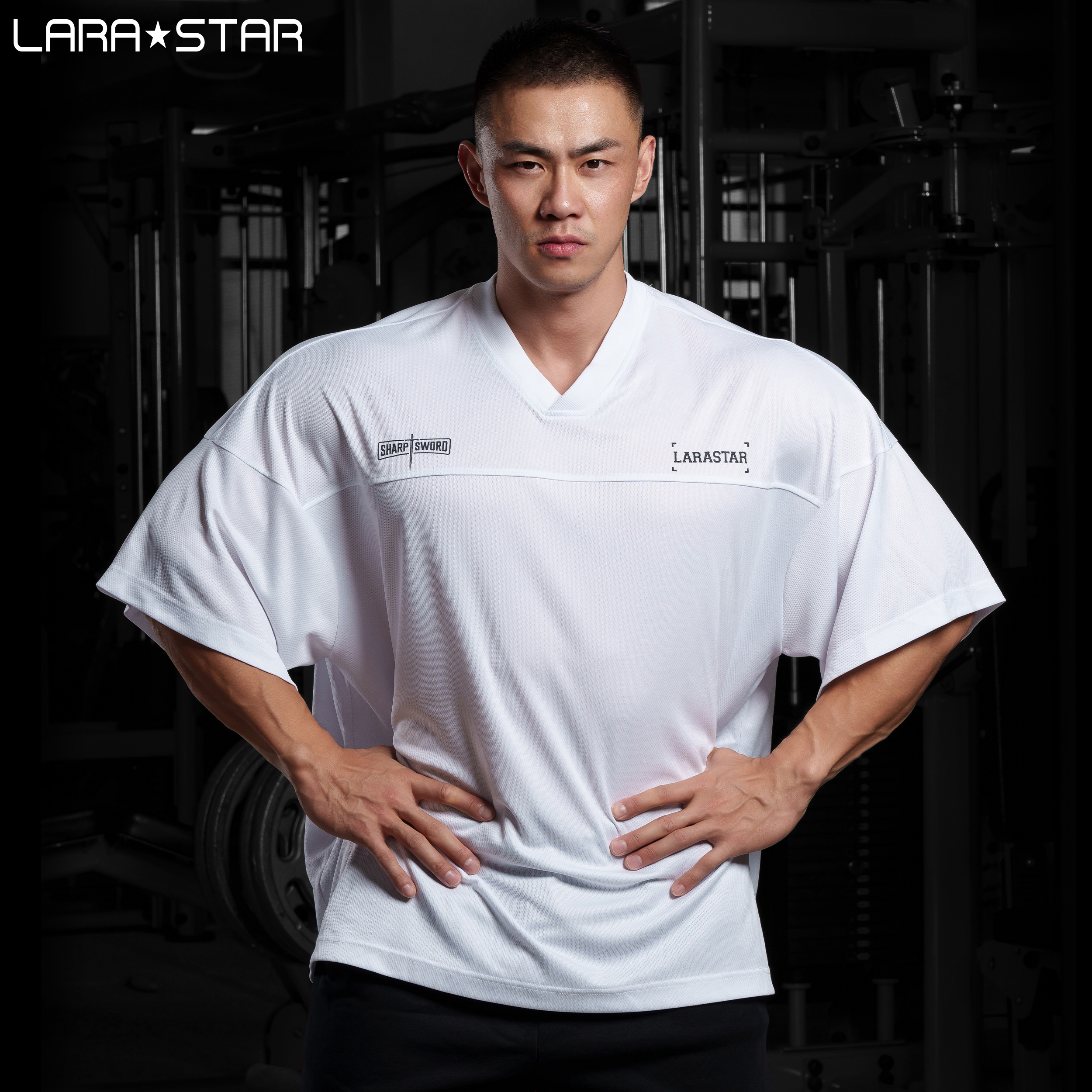 劳拉之星LS1524健身运动短袖T恤橄榄球服夏季速干训练服宽松大码