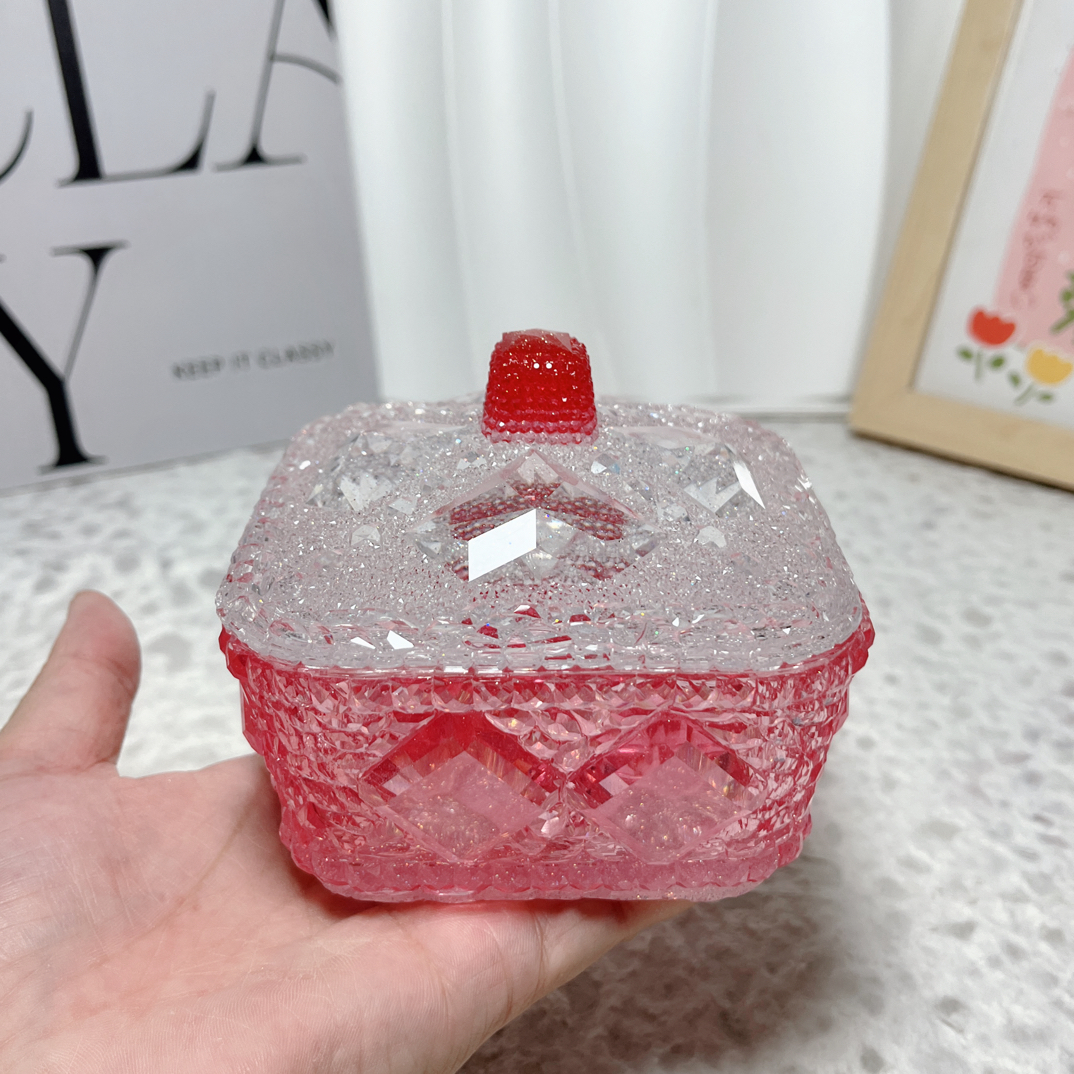 不午休的猫DIY手作滴胶成品钻石款正方形收纳盒10*10*5